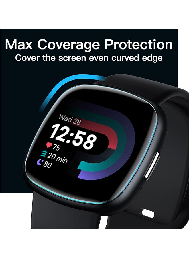 جي تيك واقي شاشة لساعة Fitbit Versa 4 Sense 2 مصنوع من مادة TPU المرنة عالية الوضوح وشفافة للغاية، عبوة من 6 قطع - Image 5