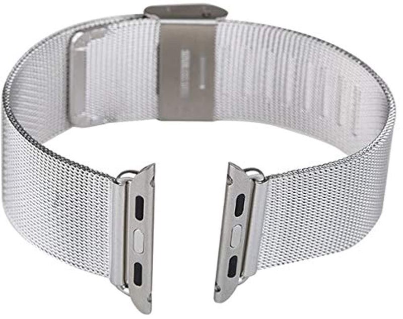 eWINNER Stainless Steel Replacement Strap for Smartwatch 42mm – Silver Buckle Band with Adapters - Image 2
