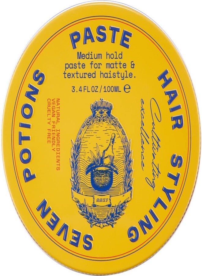 SEVEN POTIONS Hair Styling Paste for Men 3.4FL OZ - Medium, Flexible Hold Putty - Matte Hair Wax with Textured Finish - Easy Application - Natural, Vegan, Cruelty-Free - Image 1
