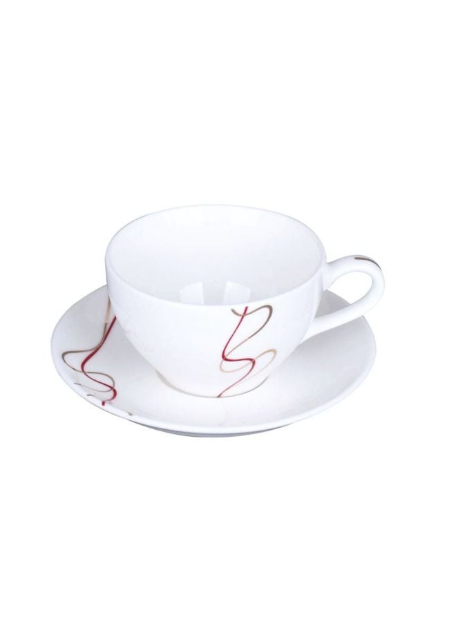 Royalford 12-Piece Tea Cup And Saucer Set Assorted Colour and Design 32cm - Image 2