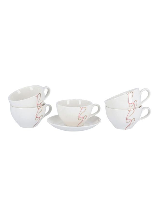 Royalford 12-Piece Tea Cup And Saucer Set Assorted Colour and Design 32cm - Image 4