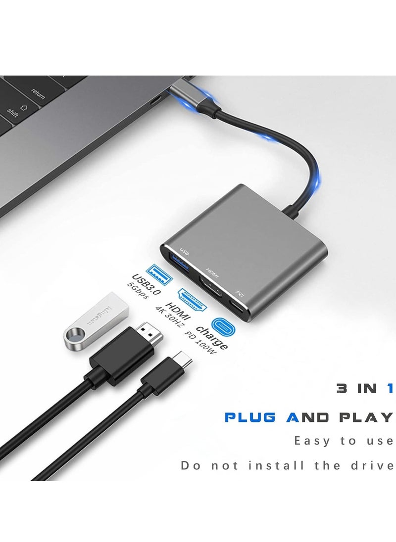 USB-C to HDMI Multiport Adapter with Charging Port – 4K Converter, USB 3.0 Adapter, Compatible with Mac, iPad Pro, MacBook, Chromebook  - Image 2