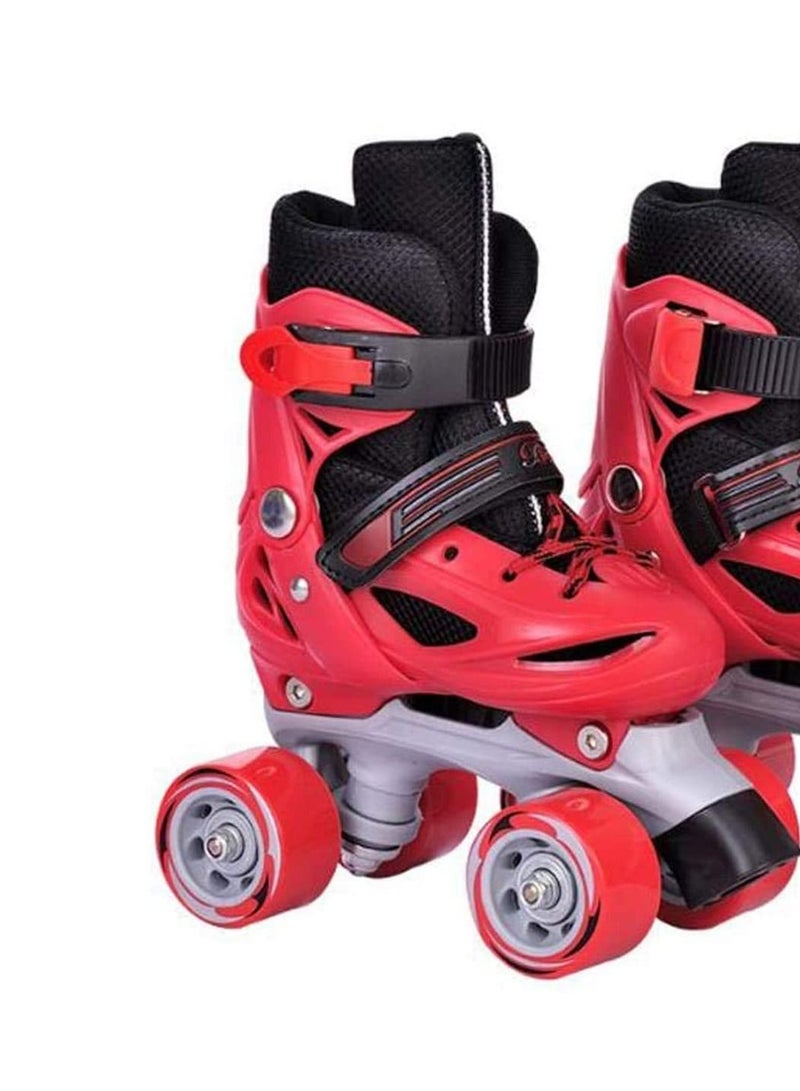 LIMOS Roller Skates Shoes, Double Rows 4 Wheels with Adjustable Size AREA for Boys And Girls (Red S(31-34)) - Image 4
