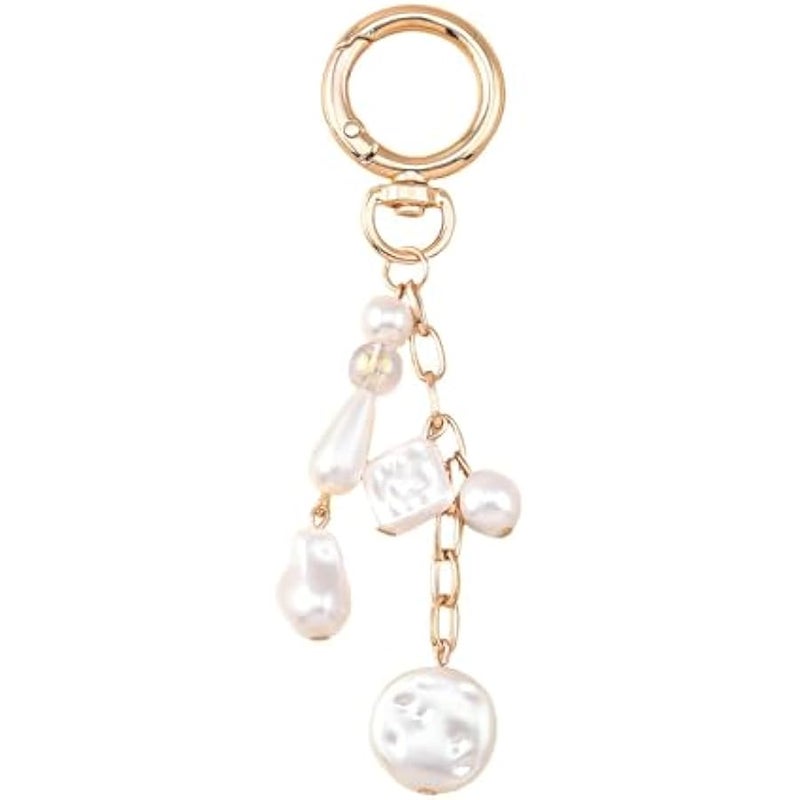 سلسلة مفاتيح ذهبية للشاطئ، سلسلة مفاتيح لطيفة على شكل نجم البحر واللؤلؤ والصدف والحقيبة، دلايات للمحفظة، هدايا سفر صيفية للنساء - Image 1