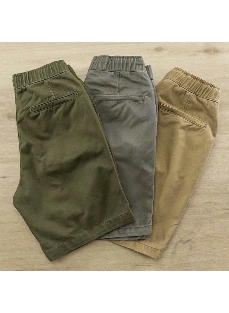 Generic - Japanese Street Style Loose Cargo Shorts for Men Khaki color - Image 1