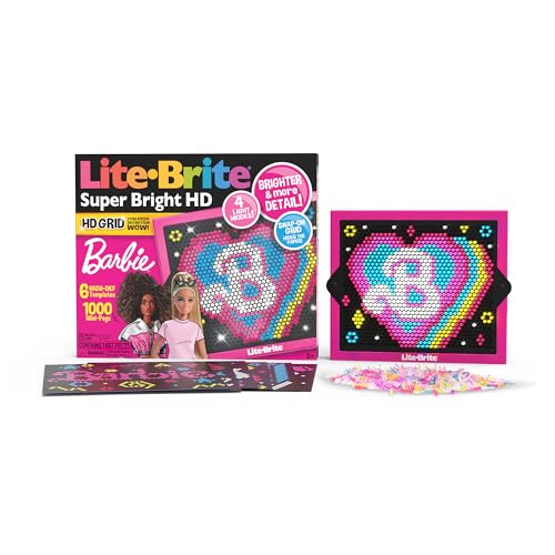 Lite Brite Super Bright HD Barbie Edition Creative Retro LightUp Screen Educational Play for Children Enhances Creativity Gift for Girls and Boys Ages 6 - Image 1