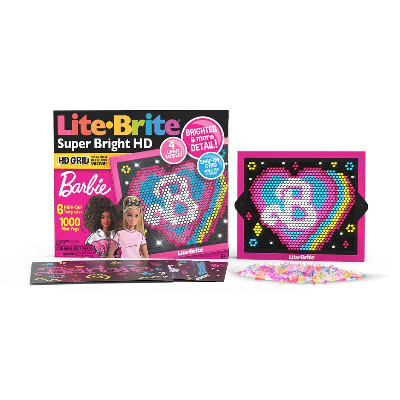 Lite Brite Super Bright HD Barbie Edition Creative Retro LightUp Screen Educational Play for Children Enhances Creativity Gift for Girls and Boys Ages 6 - Image 4