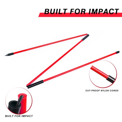 Goashpeaot 3 Pack Collapsible Golf Alignment Sticks, 40" Porfessional Alignment Sticks for Swing Trainer, Putting, Aiming Practice (Red) - Image 2