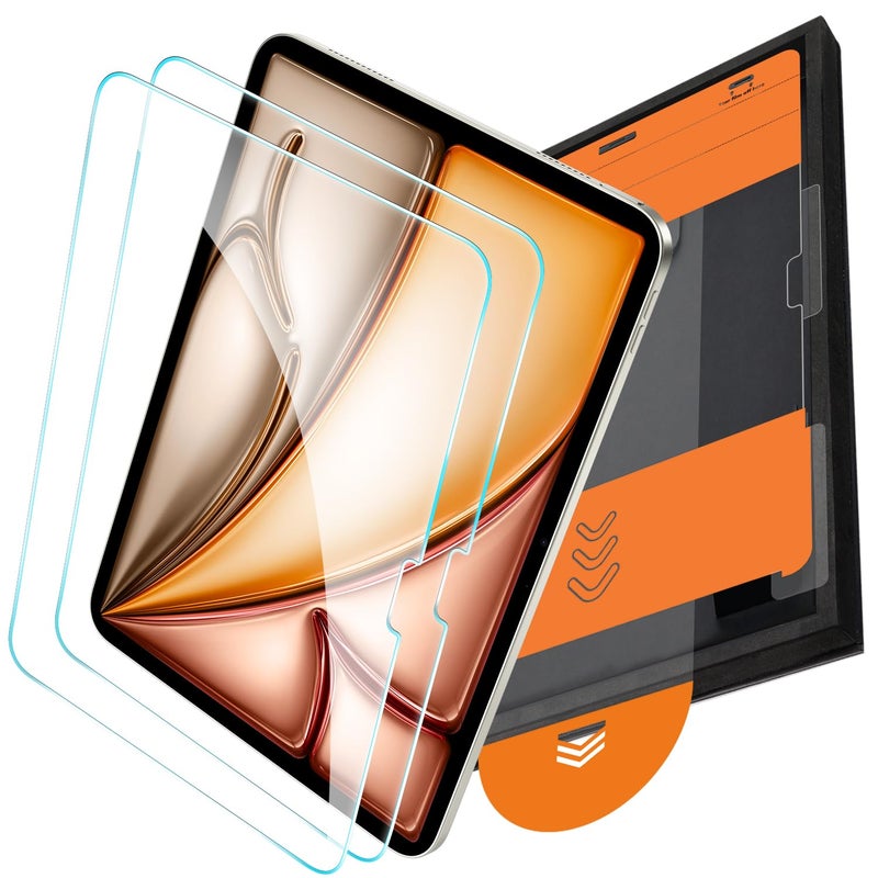 OMOTON Screen Protector for iPad Air 13 Inch M3/M2 (2025/2024, 7/6th Gen), Tempered Glass with Easy Installation Tray, Case & Apple Pencil Compatible, Bubble-Free, HD Clear - Image 1