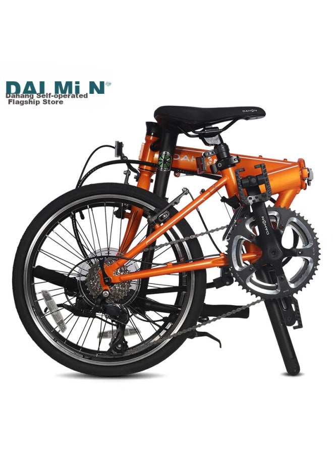 Dahon Folding Bicycle, 20-inch, 18-speed, Unisex Road Bike, Kac083, Orange - Image 1