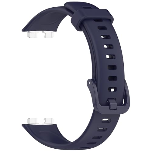 Wisely Adjustable Silicon Band Strap for Huawei Band 9/8 Watch Silicone Replacement Band Bracelet, NavyBlue - Image 1