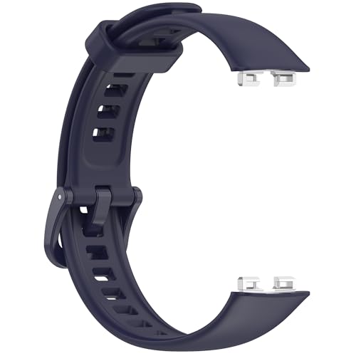 Wisely Adjustable Silicon Band Strap for Huawei Band 9/8 Watch Silicone Replacement Band Bracelet, NavyBlue - Image 4