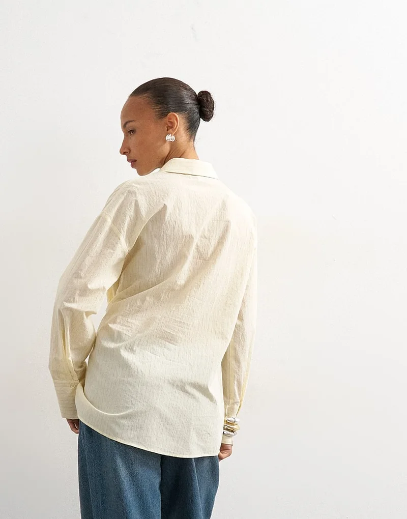 Topshop Long Sleeve Cinched Woven Shirt