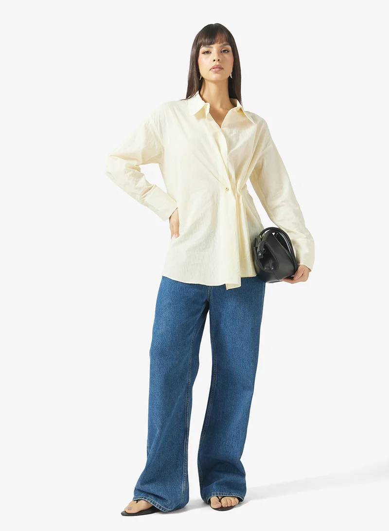 Topshop  Long Sleeve Cinched Woven Shirt for Women | Best Price UAE