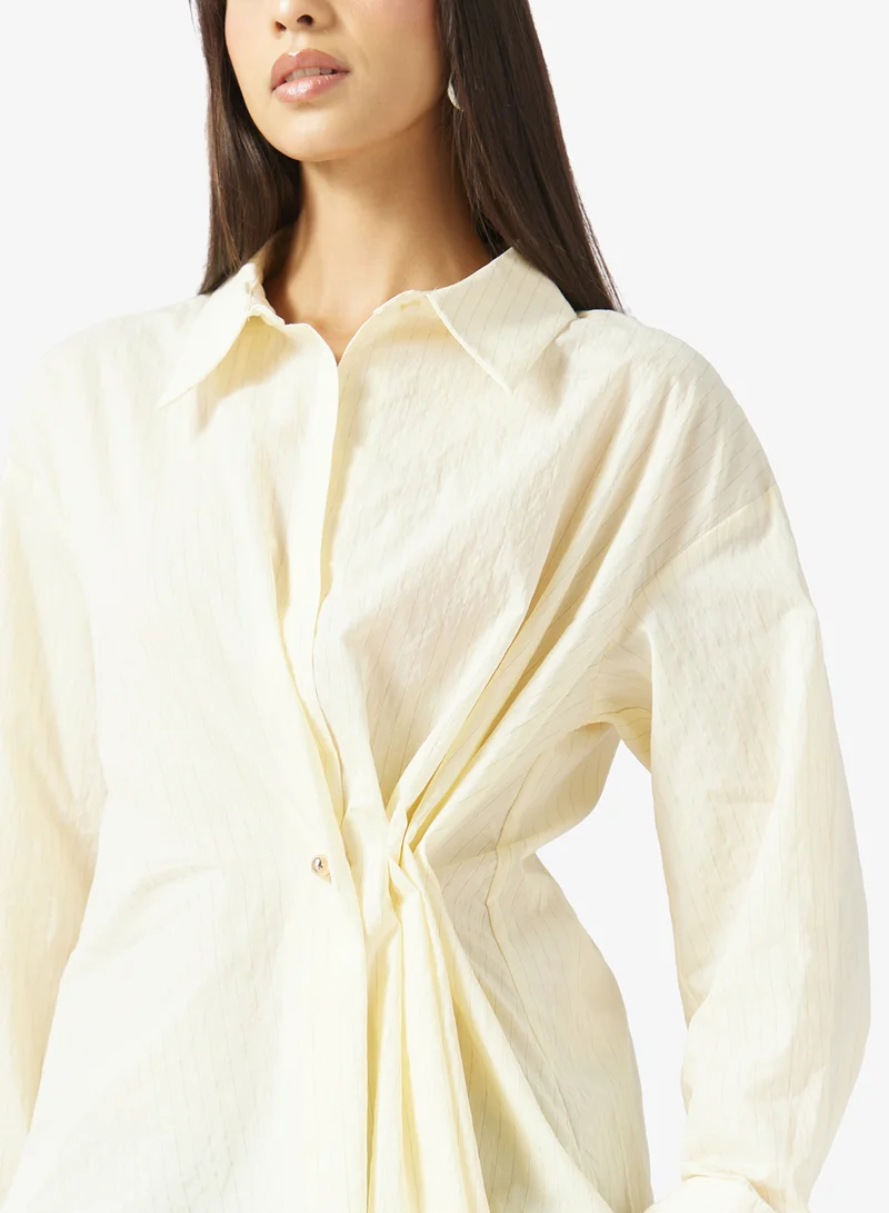 Topshop  Long Sleeve Cinched Woven Shirt for Women | Best Price UAE