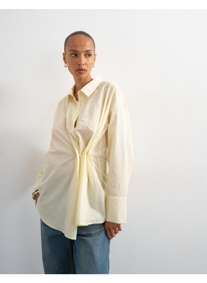 TOPSHOP Long Sleeve Cinched Woven Shirt - Image 1