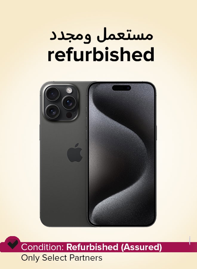 Apple Refurbished - iPhone 15 Pro Max 256GB Black Titanium 5G With FaceTime - USA Version (e-SIM only) - Image 1