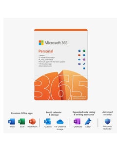 Microsoft 365 Personal Office  1 user 1 year subscription PC  Mac  Tablet and Phone multilingual Retail Box