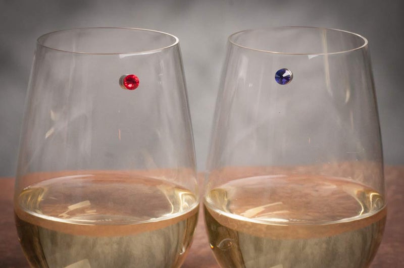 Simply Charmed Crystal Magnetic Wine Glass Charms Set of 12 Glass Markers that Work on Stemless Glasses - Gift/Storage Box Included - Image 5
