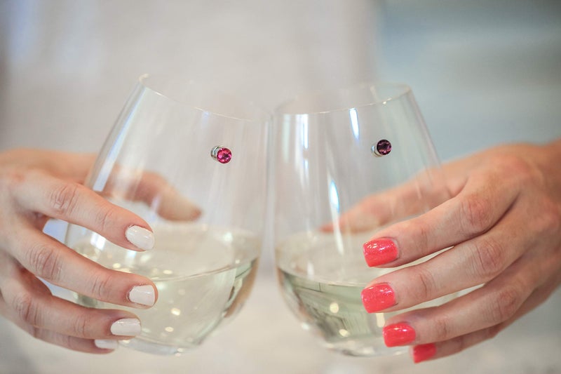 Simply Charmed Crystal Magnetic Wine Glass Charms Set of 12 Glass Markers that Work on Stemless Glasses - Gift/Storage Box Included - Image 2