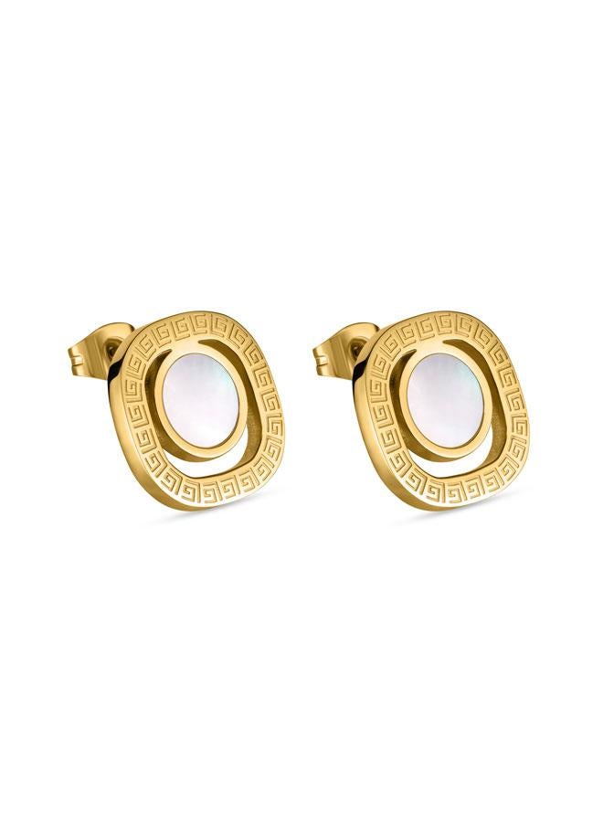 Guy Laroche Kim Yellow Gold Plated Stainless Steel Stud Earrings for Women - Image 2