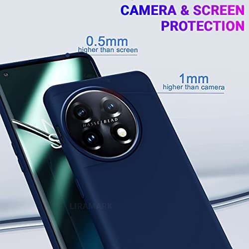 LIRAMARK Liquid Silicone Soft Back Cover Case for OnePlus 11 5G / 1+11 5G (Midnight Blue) - Image 2