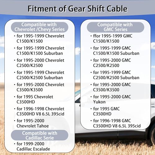 OCEANJDMYC Automatic Transmission Shift Control Cable Replace 15037353 905-605, Gear Shifter Cable Compatible with Chevrolet Chevy C1500 C2500 C3500 GMC Yukon - Image 3