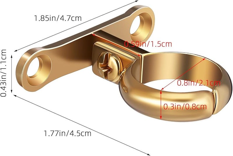 Heavy Duty Brass Pipe Clamp Bracket with Cable Clamp Wall Mount for Indoor Outdoor Tube Support - Image 3