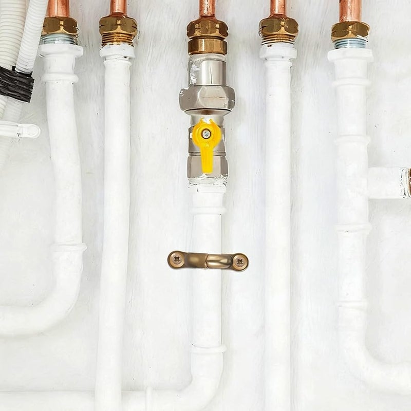 Heavy Duty Brass Pipe Clamp Bracket with Cable Clamp Wall Mount for Indoor Outdoor Tube Support - Image 5