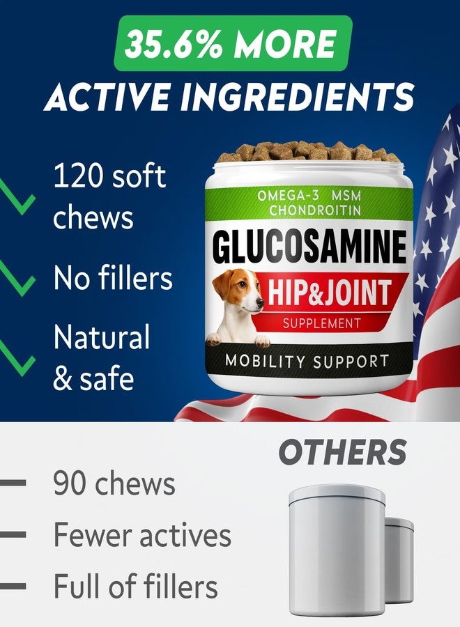 STRELLALAB Hip & Joint Glucosamine Supplement Treats for Dogs - Chondroitin, Omega-3, MSM - Advanced Joint Health Support Chews for Large Breed - Pain Relief - Bacon Flavor - 120 Ct - Made in USA - Image 4