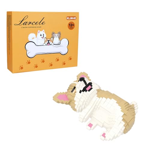 Larcele Micro Building Blocks Set DIY Mini Building Toy Bricks for Age Over 12 Years 1136 Pieces KLJM02 Welsh Corgi 2 - Image 1
