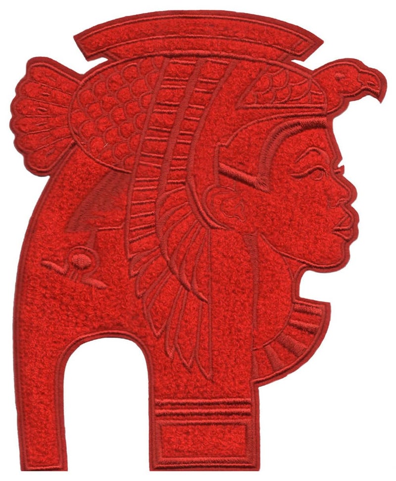 Generic Cleo-patra Queen Egypt Bird Embroidered Sew Patch 20.2cm x 16cm for Jackets, T-Shirts, Bags, Jeans, Pants, Outdoor Clothing ; Imported from Malaysia. Right Face/Red. 