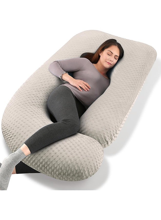 VTERLY Pregnancy Pillows, 180cm Long Maternity Pillows with Removable Bean Velvet Cover, U-Shape Full Body Pillow for Sleeping, Body Pillows for Adults  - Image 1