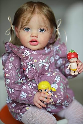 iCradle Handmade 24 Inch Realistic Girl Toddler Reborn Doll Weighted Soft Vinyl Silicone Reborn Baby Doll Lifelike Newborn Baby Dolls Birthday Toy Set for Kids Age 3 - Image 1
