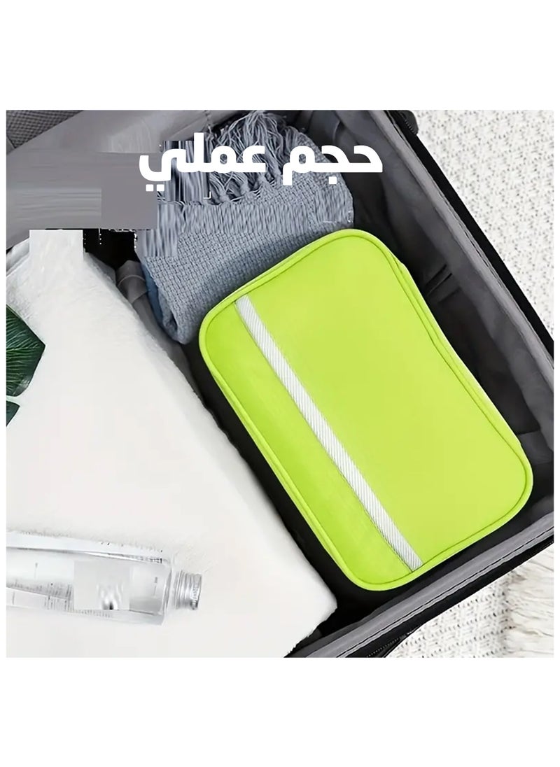 شنطة الحمام و ادوات الزينة للسفر مع خطاف تعليق - سعة كبيرة ومقاومة للماء ومتعددة الاقسام - منظم 4 في 1 لفصل الرطب والجاف - مثالية للرجال والنساء
