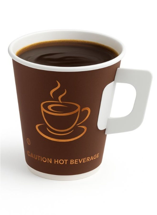 ڤسيل24 أكواب ورقية للاستعمال الواحد بسعة 7 أونصات مع مقبض – مقاومة للحرارة للمشروبات الساخنة والباردة والأطعمة - Image 1