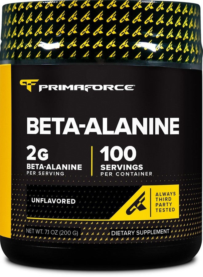 Primaforce Beta Alanine Powder, Unflavored, 200 Grams - Gluten Free, Non-GMO Supplement for Men and Women - Image 1