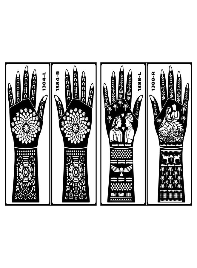 ORDERSHOCK Trending Bridal Floral Mehndi Stencil Sticker For Women Perfect Back Hand Design For Party & Traditions 2 Pack Of Combo - Image 2