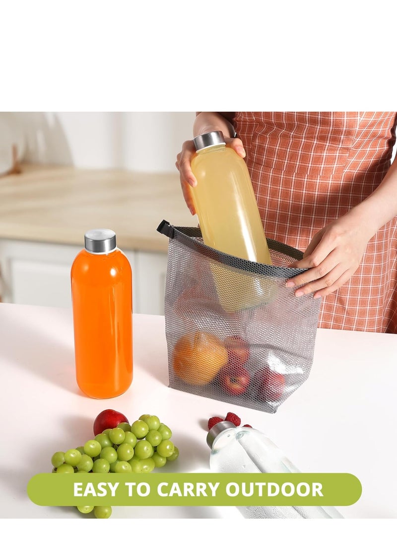Home zone Glass Bottles with Lids, 6 Pack 1000ML Glass Bottles with Stainless Steel Lids, Glass Water Bottles with Lids Leak Proof Reusable Glass Drinking Bottles for Hot Cold Drinks Work Gym Home - Image 5
