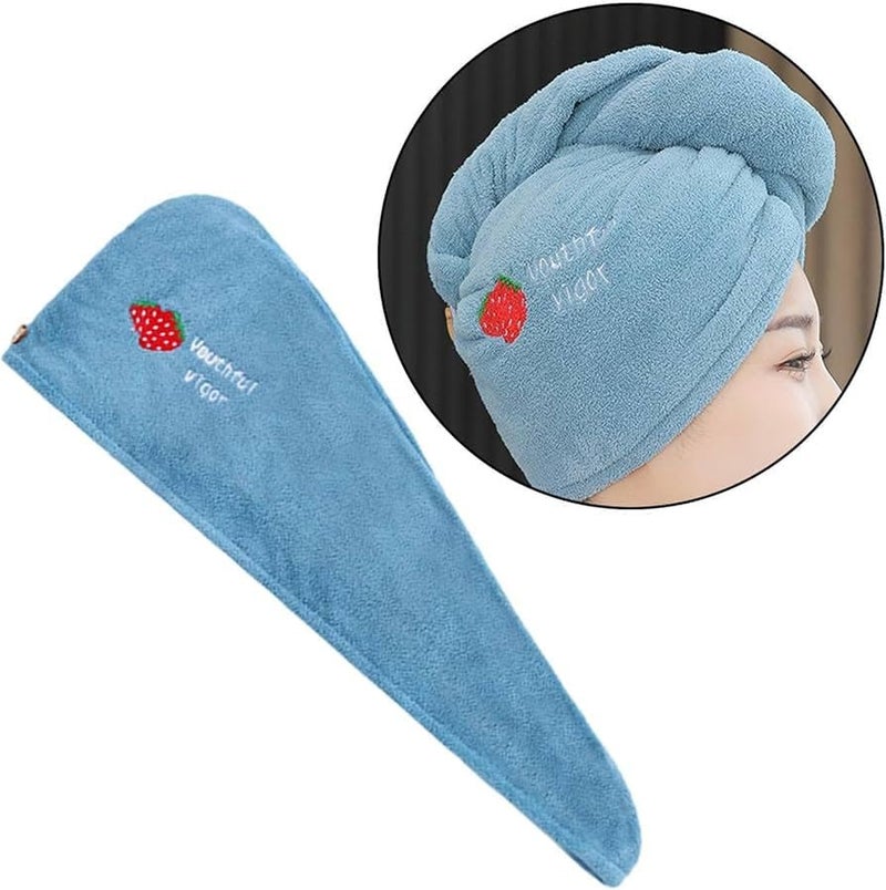 Reexplore Super Absorber Microfibre Hair Drying Towel for Women Hair Wrap Turban for Wet Hairs Lightweight & Soft Head Towel (Turquoise) - Image 1