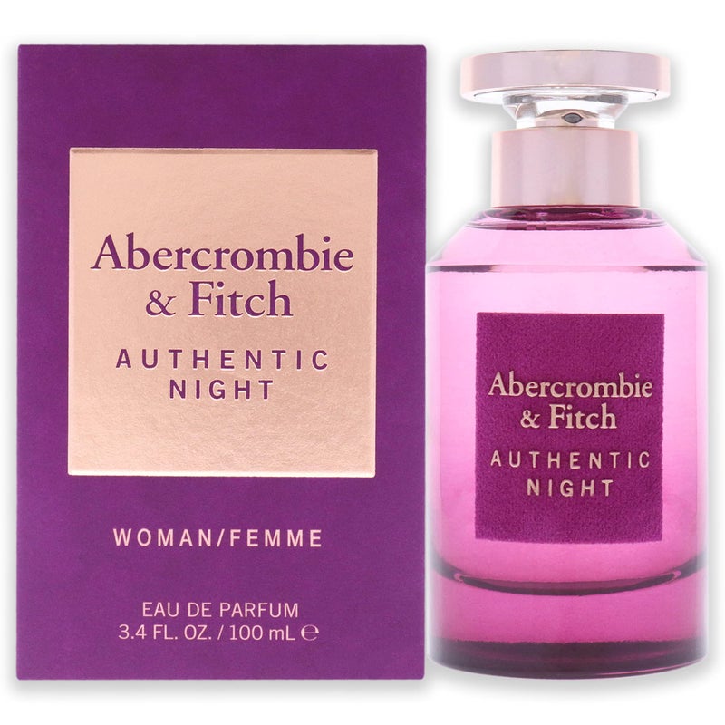 Abercrombie & Fitch Authentic Night Women 3.4 oz EDP Spray - Image 1