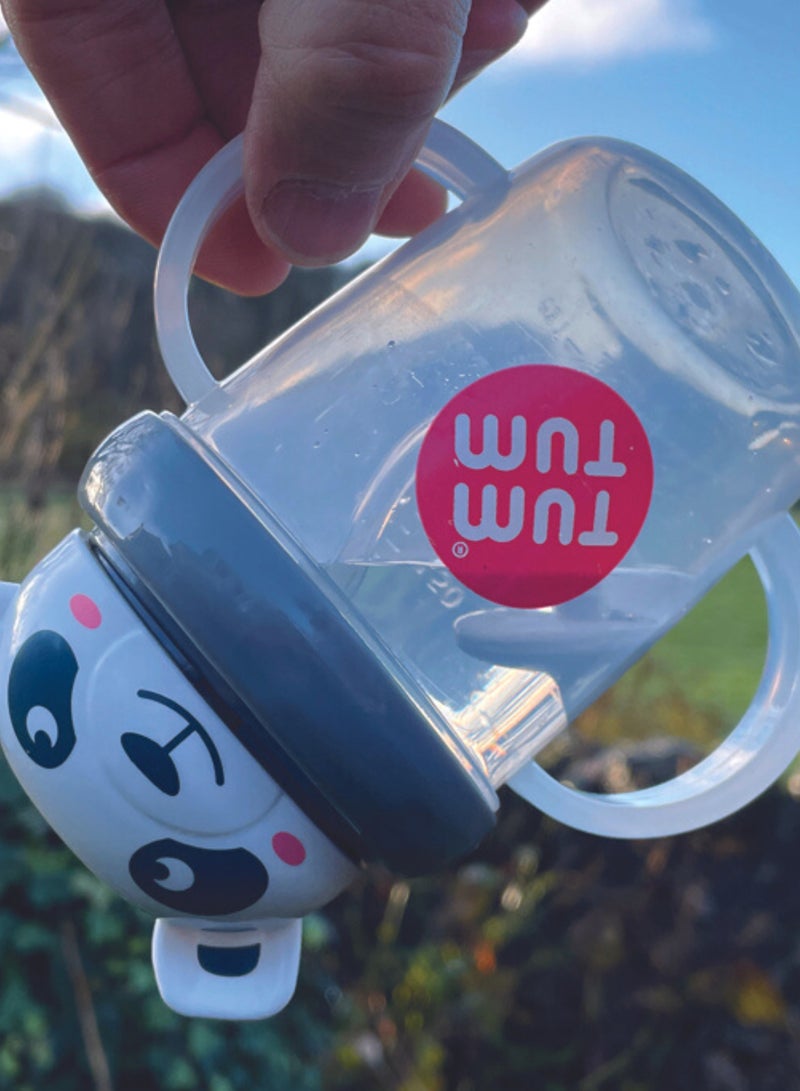 TUM TUM Tippy Up Free Flow Sippy Cup (No Valve), Sippy Cup for Toddlers, BPA Free (Pip Panda 200ml) - Image 4