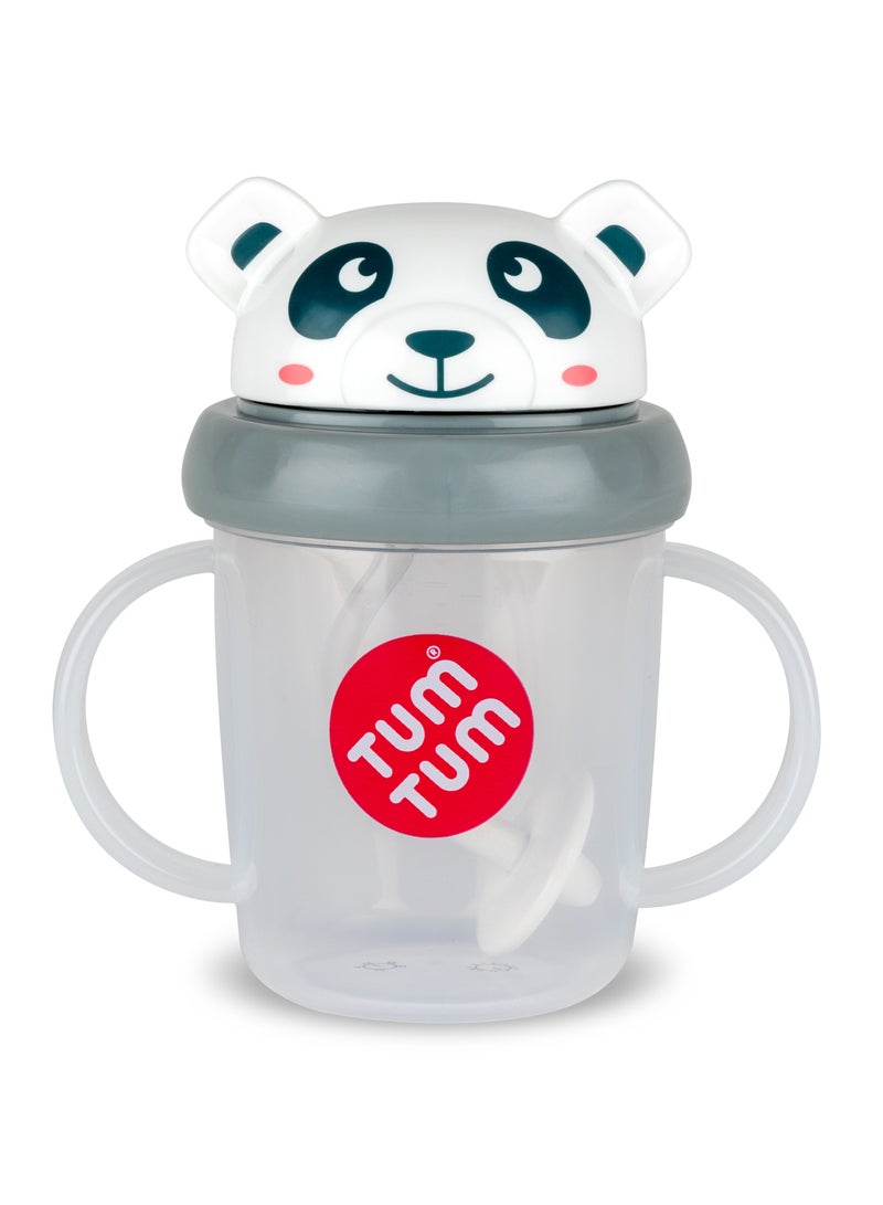 TUM TUM Tippy Up Free Flow Sippy Cup (No Valve), Sippy Cup for Toddlers, BPA Free (Pip Panda 200ml) - Image 1