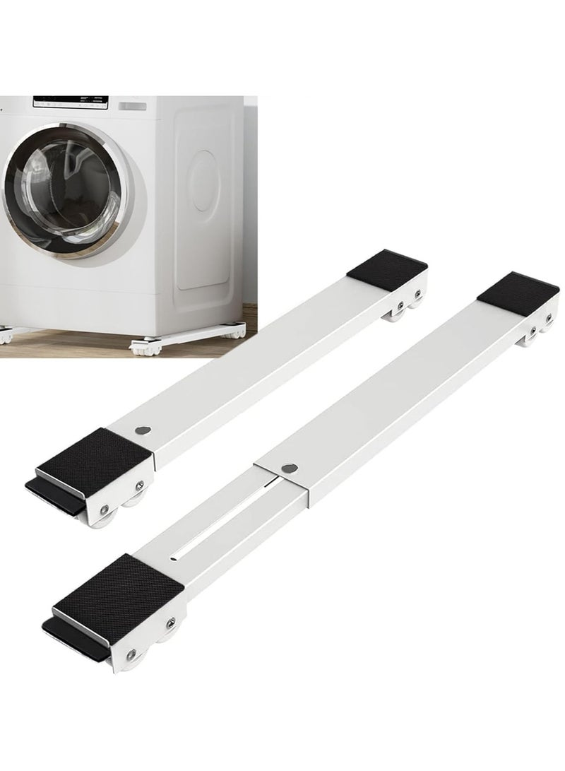 DubaiGallery Appliance Rollers,Washing Machine Stand Mobile Base,Multifunctional Furniture Dolly,Adjustable Trolley Mover,Heavy Duty Extensible Roller,with Brake,for Refrigerator Washer Dryer - Image 2