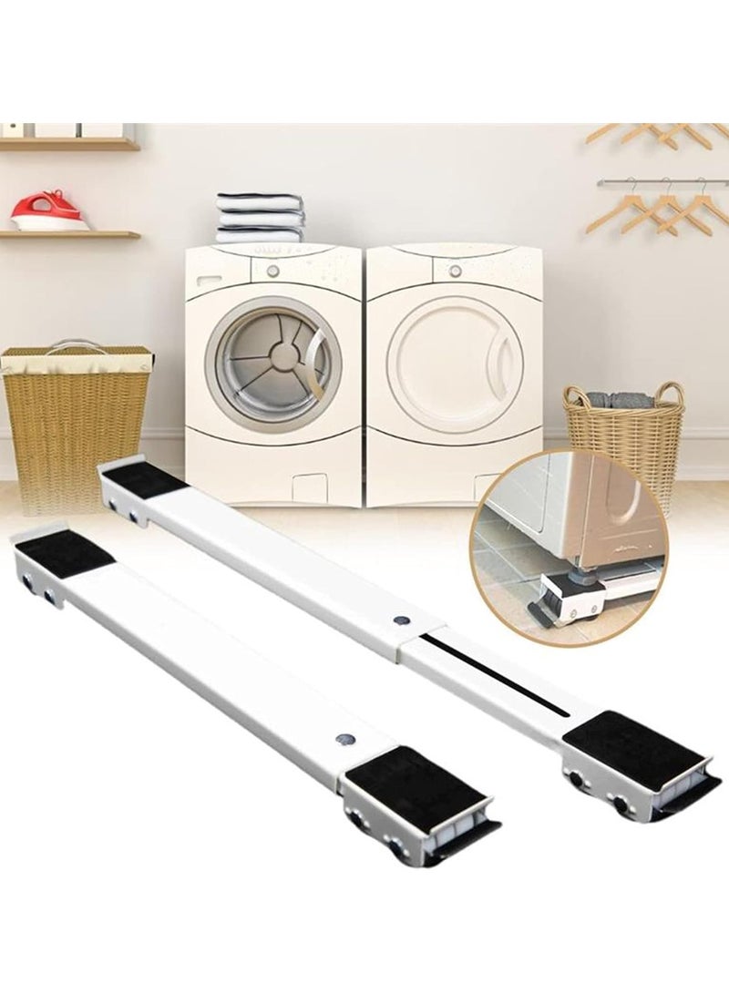 DubaiGallery Appliance Rollers,Washing Machine Stand Mobile Base,Multifunctional Furniture Dolly,Adjustable Trolley Mover,Heavy Duty Extensible Roller,with Brake,for Refrigerator Washer Dryer - Image 3