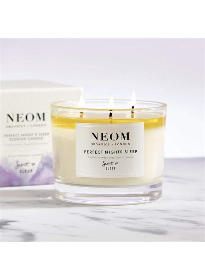 NEOM - NEOM Lavender, Jasmine & Basil Candle, 3 Wick | Scent to Sleep | Essential Oil Aromatherapy Candle | 100% Natural Fragrance - Image 1