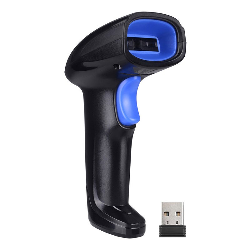 2-in-1 2.4G Wireless Barcode Scanner & USB Wired Barcode Scanner Automatic Handheld 1D Bar Code Scanner Reader with Rechargeable Battery Mini USB Receiver USB Cable for Computer Laptop - Image 1
