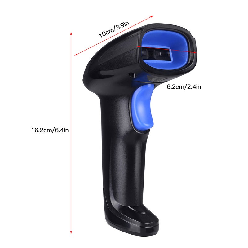 2-in-1 2.4G Wireless Barcode Scanner & USB Wired Barcode Scanner Automatic Handheld 1D Bar Code Scanner Reader with Rechargeable Battery Mini USB Receiver USB Cable for Computer Laptop - Image 4