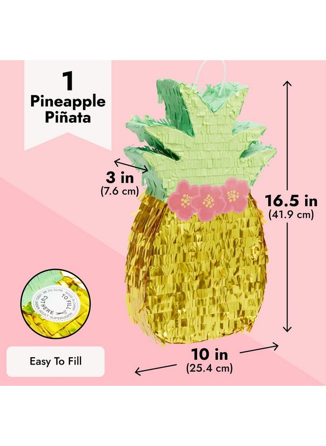 Blue Panda - Pineapple Pinata For Hawaiian Luau Party Decorations Kids Birthday (16.5 X 10 X 3 In) - Image 1