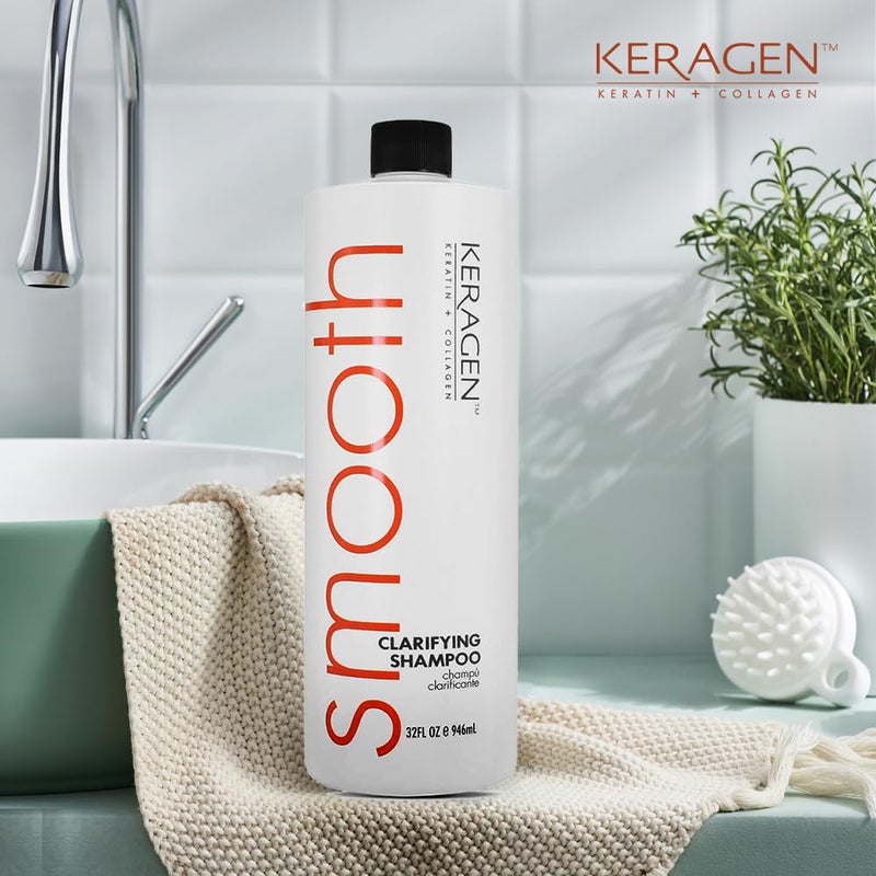 Keragen - Clarifying Shampoo with Keratin and Collagen, All Hair Types, 32 Oz - Deep Cleansing, Purifying, Refresh and Reset Damaged, Color Treated Hair, Removes Buildup and Residue from Scalp - Image 2